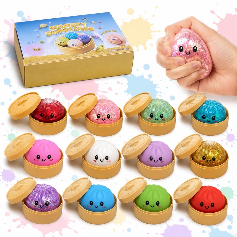 Pack 12 Mini Dumplings Squishy